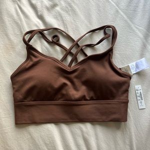 Madewell MWL Flex Strappy Sports Bra- size small, forage color (brown)
